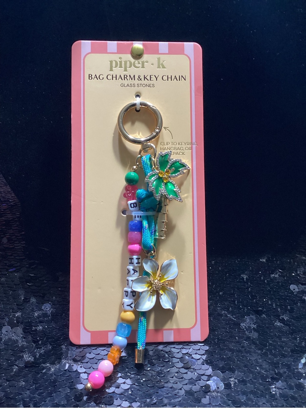 piper·k Multicolor Floral Bag Charm & Key Chain